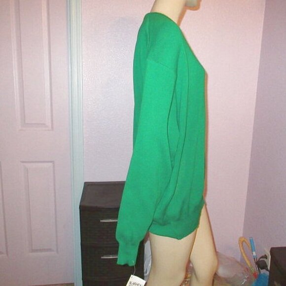 Vtg Blarney Woolen Mills Sweater Size XL Ireland Shamrock Kelly Green Knit NWT - Picture 6 of 10